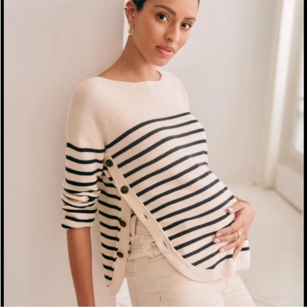 Striped Sezane clement sweater size S
